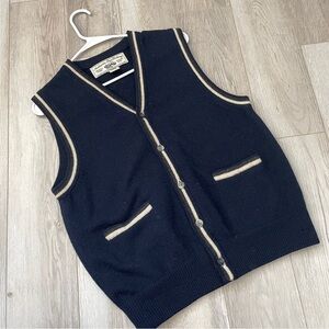 Gap Lambswool Vest sleeveless mens Navy Blue (xsmall) vintage preppy classic